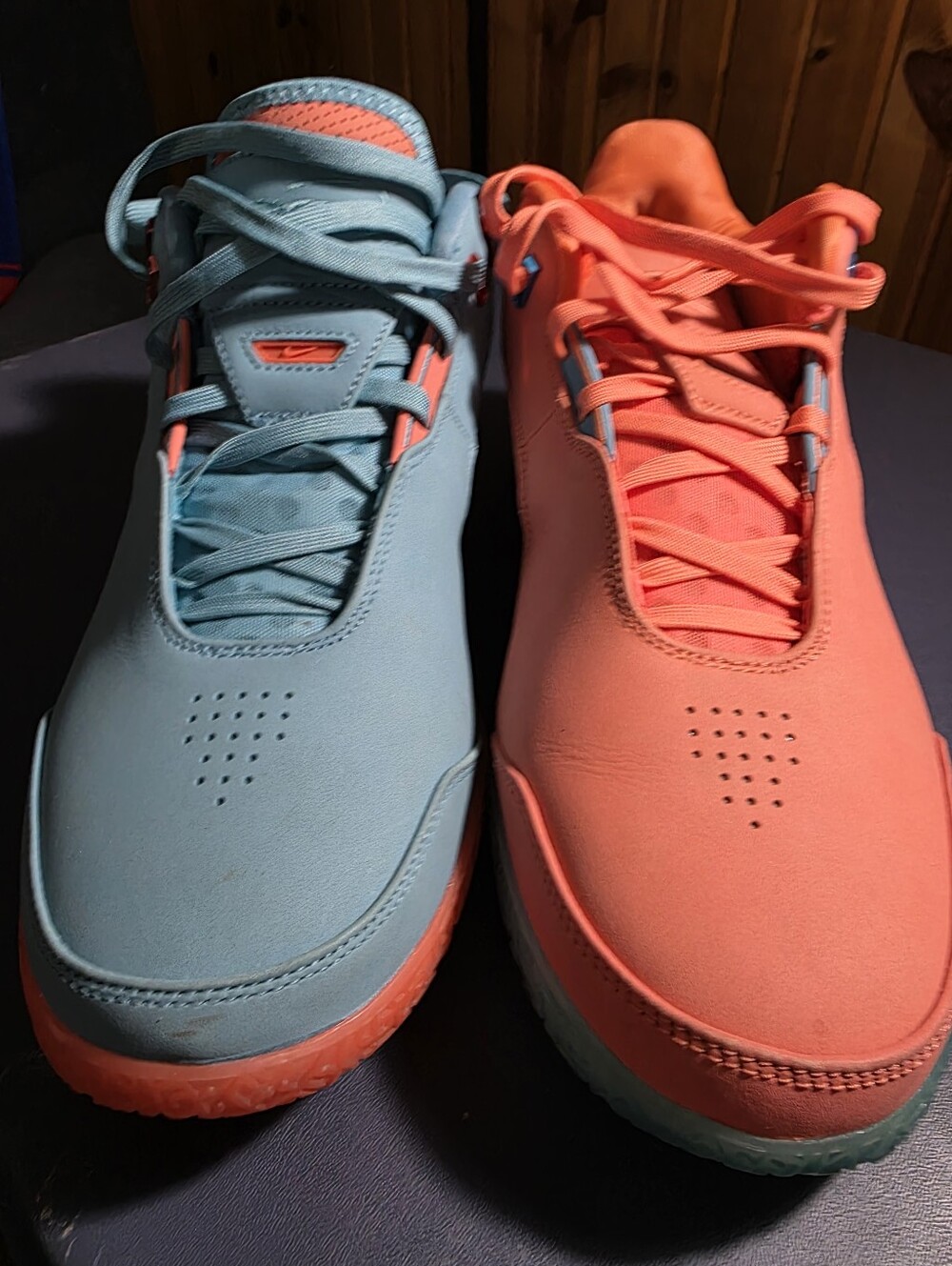 Nike Lebron NXXT Gen Blue and Coral Athletic Sneakers Size 10.5m.